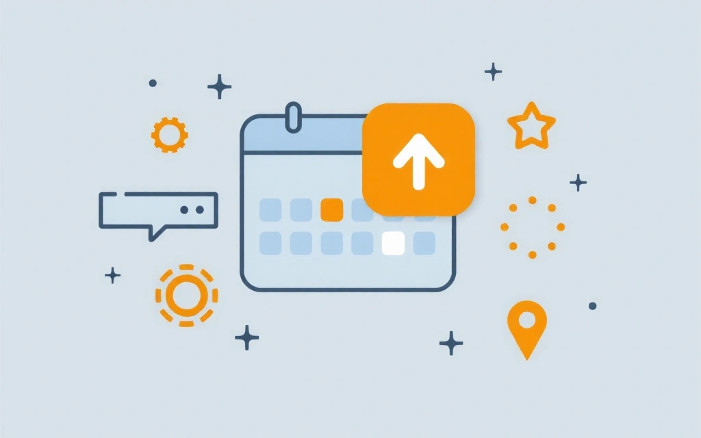 Ilustrație cu un calendar și o iconiță de actualizare, simbolizând modificările politicii