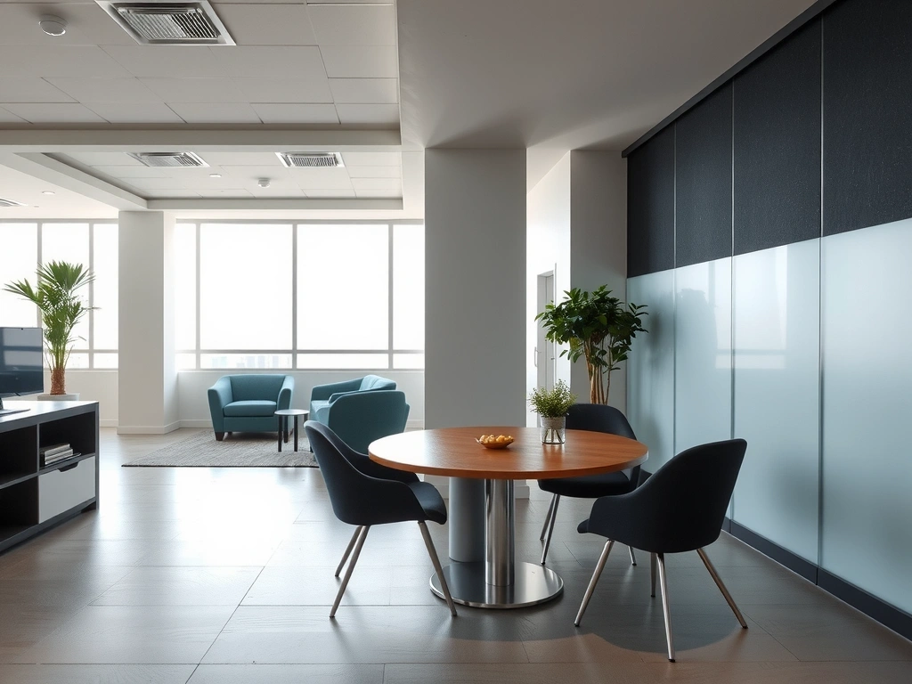 Birou comercial modern după curățenie profesională