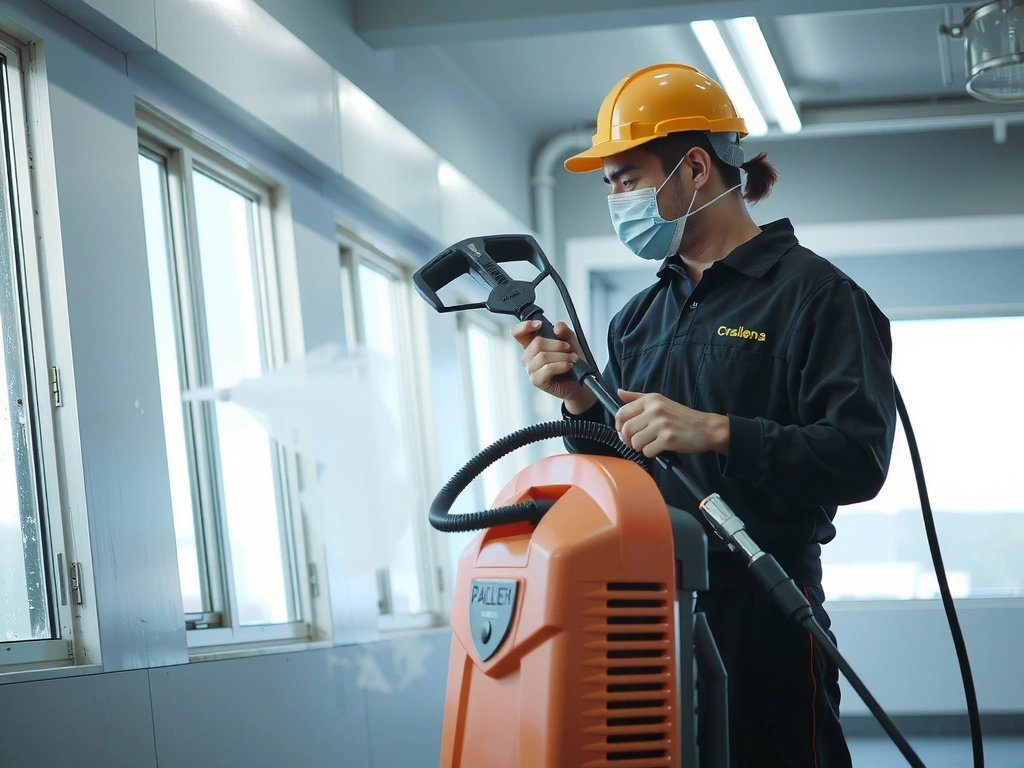 Echipament de curatenie specializata pentru suprafete greu accesibile