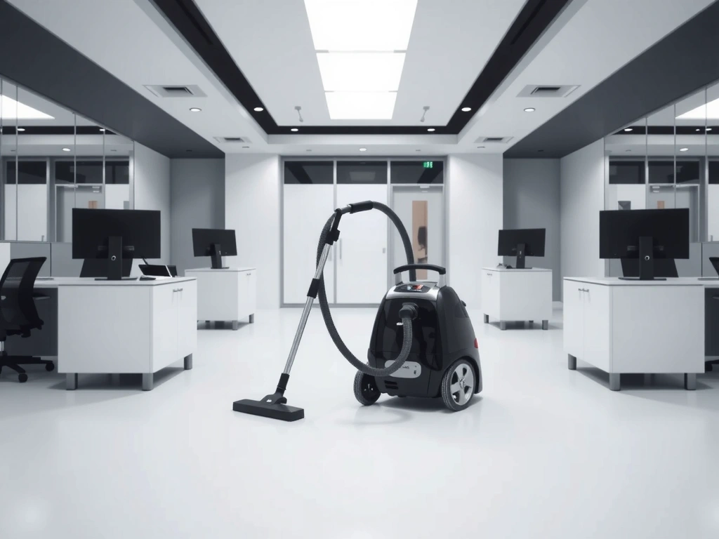 Echipament profesional de curatenie intr-un birou modern